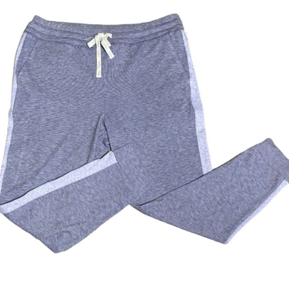 Johnny Was Heather Gray Track Joggers with Light Gray Stripe